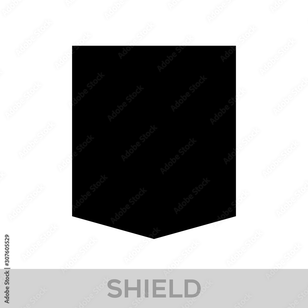 Vector Shield icon. Heraldic shields, security black labels. Knight award, medieval royal vintage badges isolated vector.