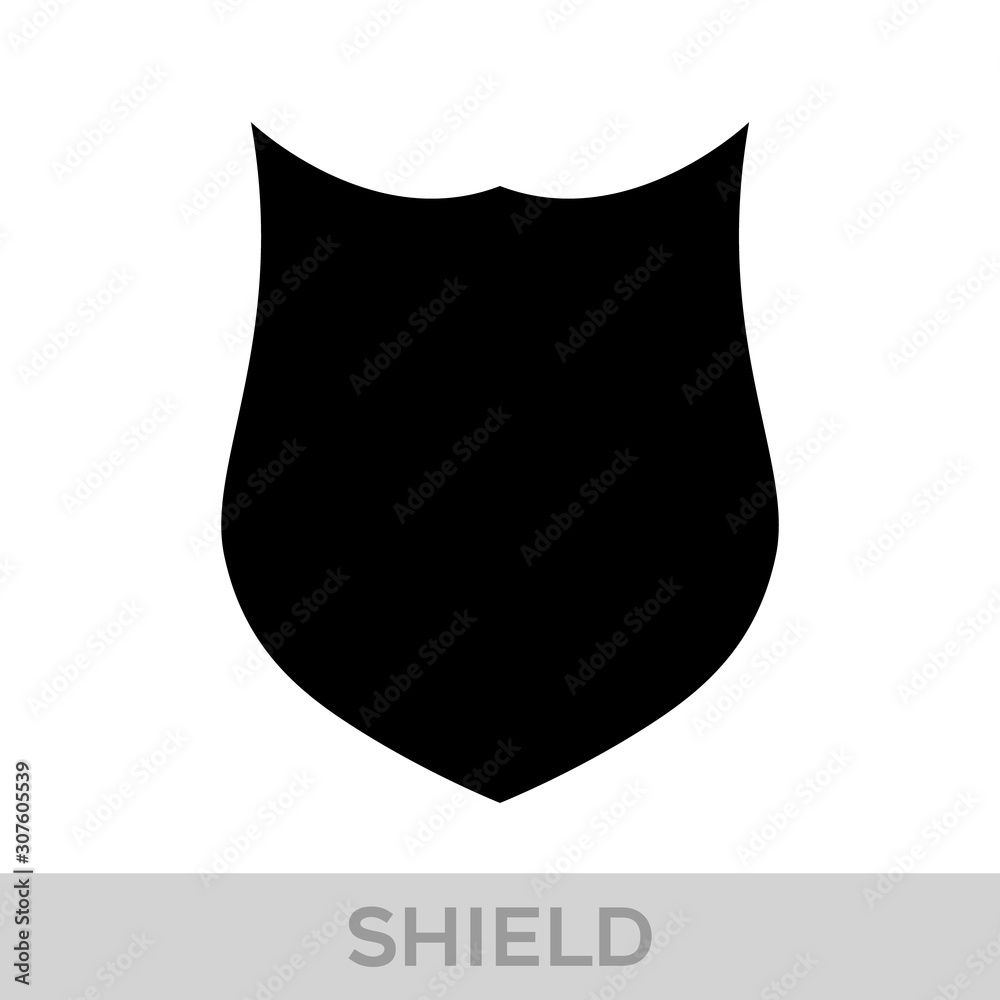 Vector Shield icon. Heraldic shields, security black labels. Knight award, medieval royal vintage badges isolated vector.