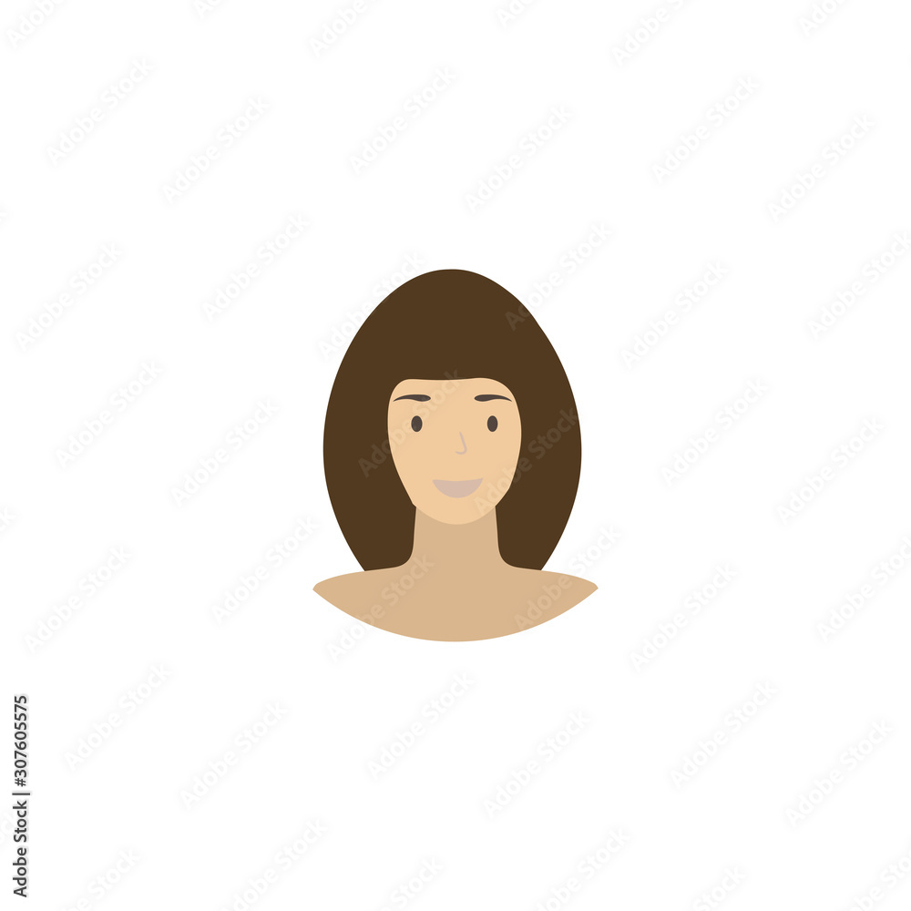 Head of a young smiling woman. Female avatar. Vector illustration Head of a young smiling woman. Female avatar. Vector illustration