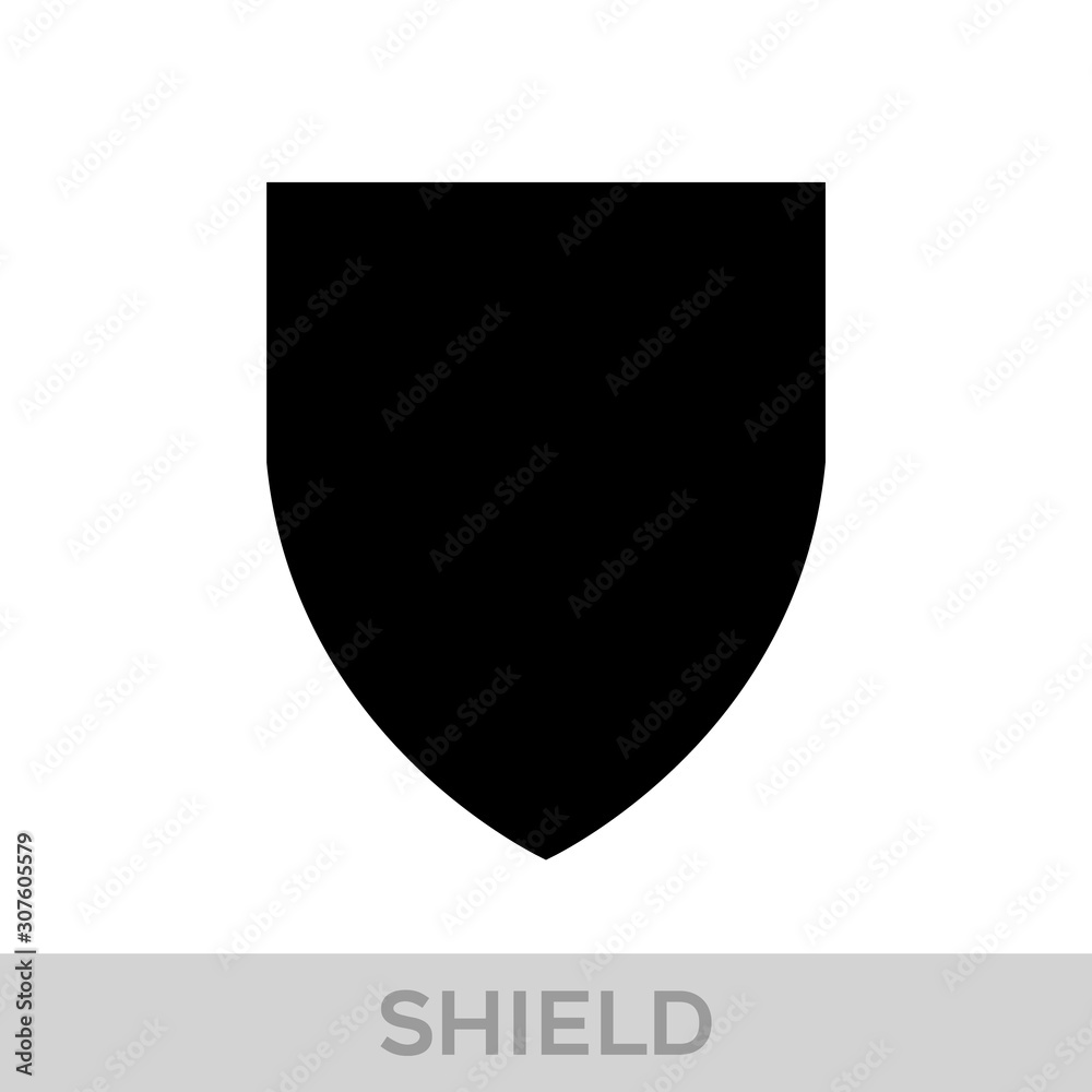Vector Shield icon. Heraldic shields, security black labels. Knight award, medieval royal vintage badges isolated vector.
