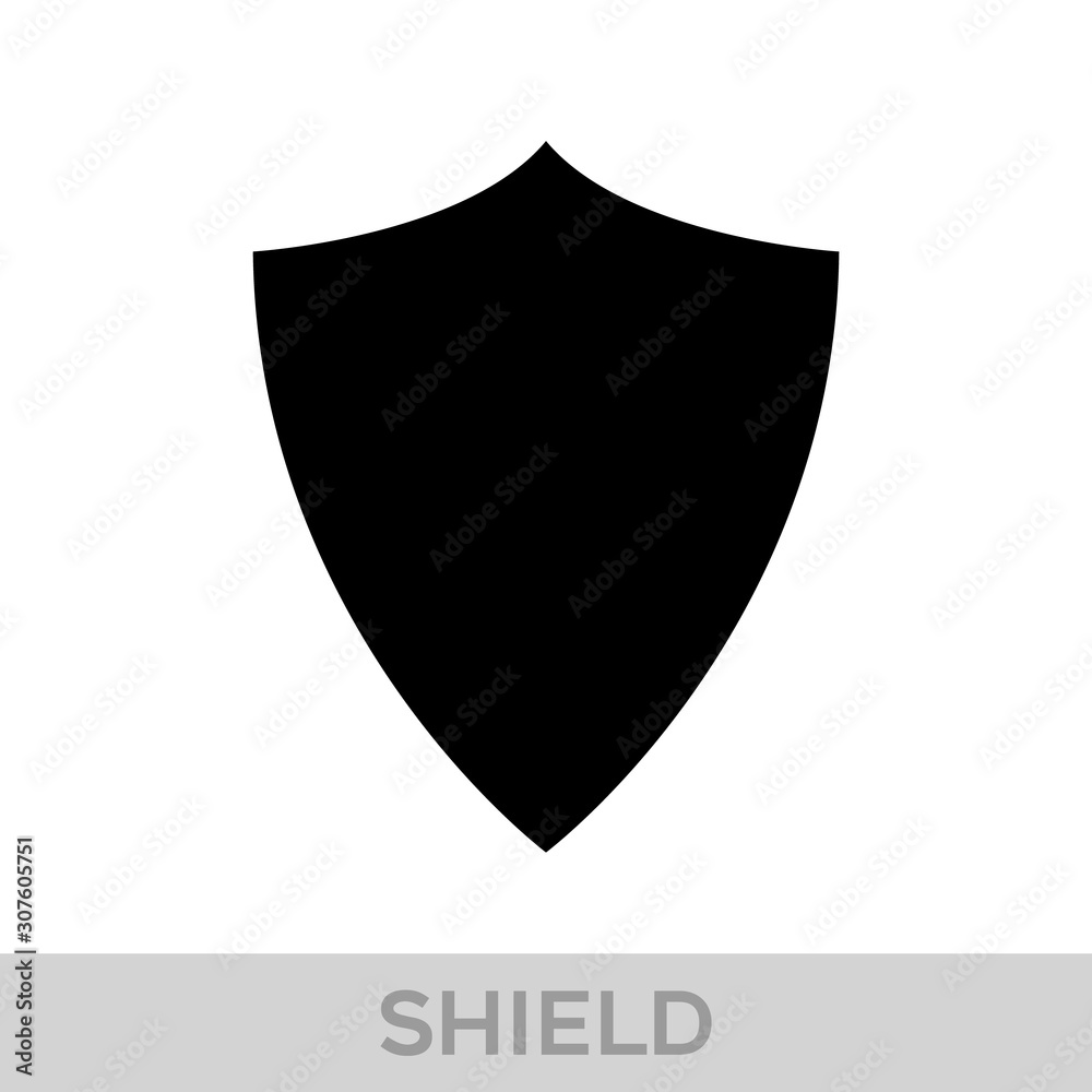 Vector Shield icon. Heraldic shields, security black labels. Knight award, medieval royal vintage badges isolated vector.