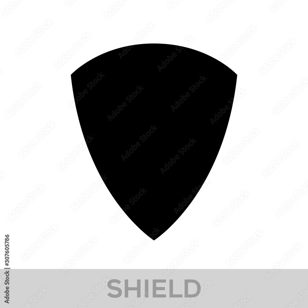 Vector Shield icon. Heraldic shields, security black labels. Knight award, medieval royal vintage badges isolated vector.