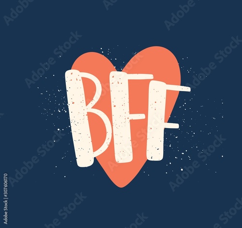 Friendship day color vector lettering