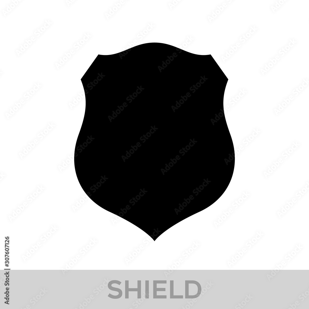 Vector Shield icon. Heraldic shields, security black labels. Knight award, medieval royal vintage badges isolated vector.