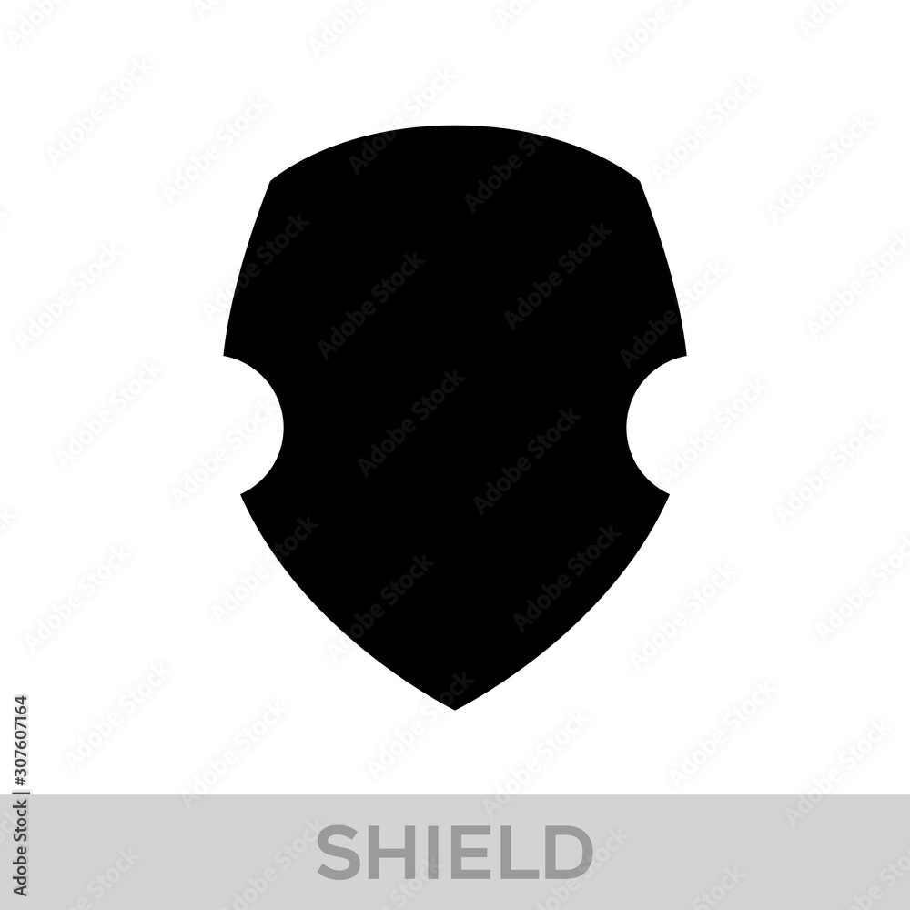 Vector Shield icon. Heraldic shields, security black labels. Knight award, medieval royal vintage badges isolated vector.