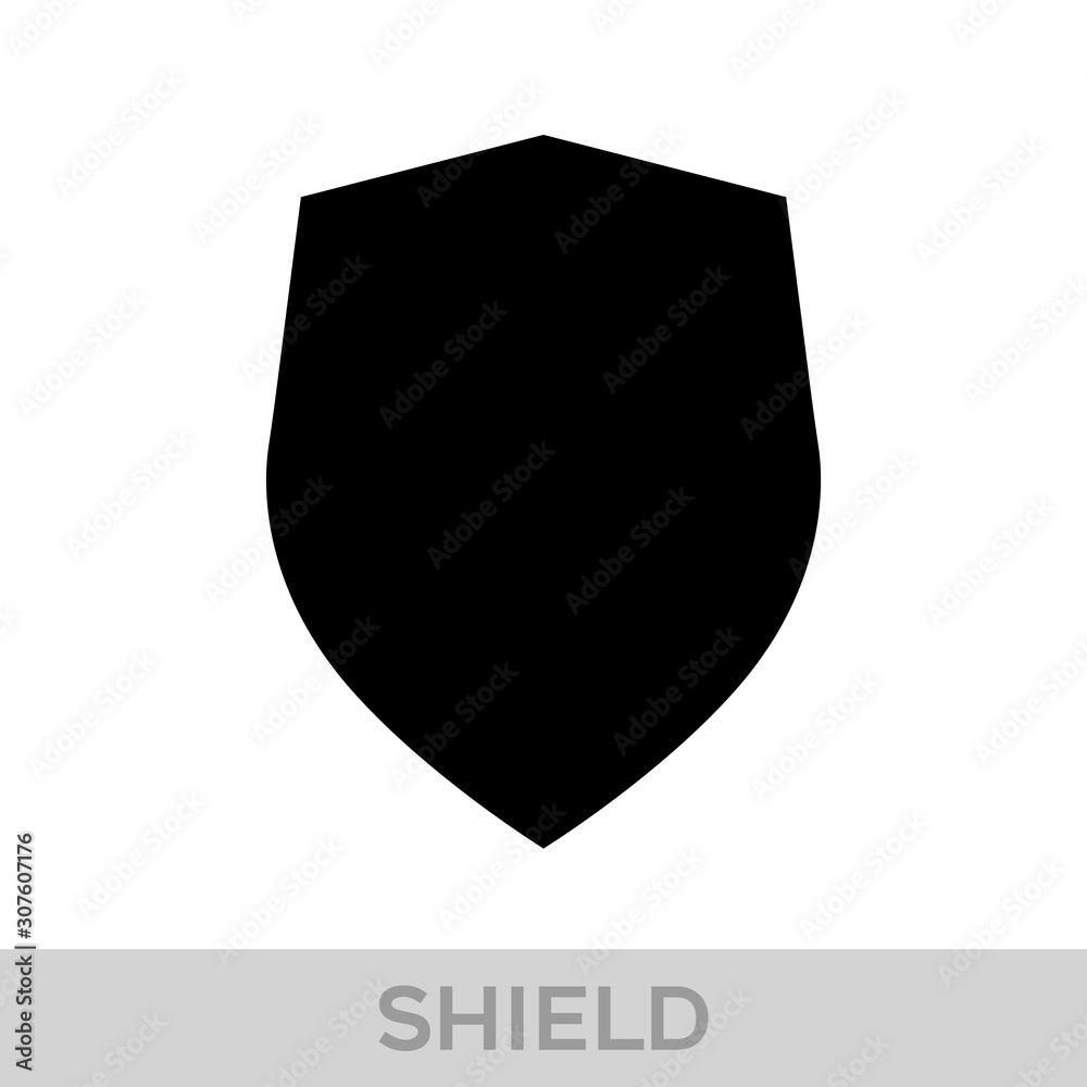 Vector Shield icon. Heraldic shields, security black labels. Knight award, medieval royal vintage badges isolated vector.