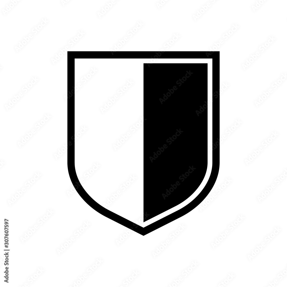 Vector Shield icon. Heraldic shields, security black labels. Knight award, medieval royal vintage badges isolated vector.