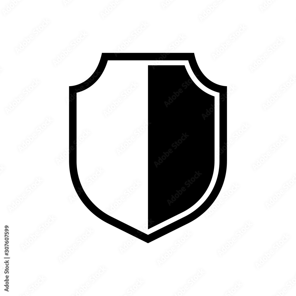 Vector Shield icon. Heraldic shields, security black labels. Knight award, medieval royal vintage badges isolated vector.