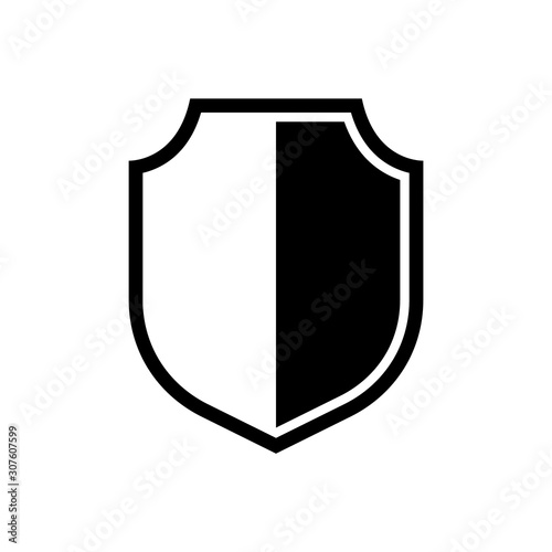 Obraz na płótnie Vector Shield icon. Heraldic shields, security black labels. Knight award, medieval royal vintage badges isolated vector. w salonie
