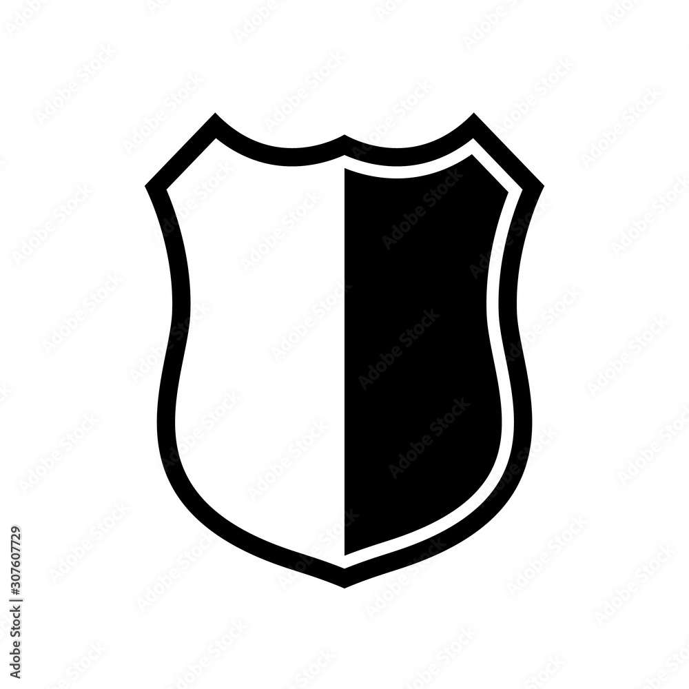 Vector Shield icon. Heraldic shields, security black labels. Knight award, medieval royal vintage badges isolated vector.