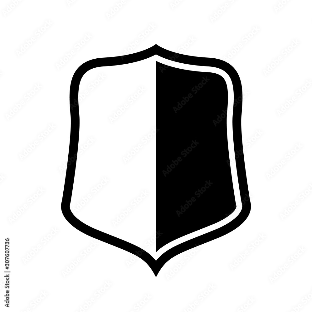 Vector Shield icon. Heraldic shields, security black labels. Knight award, medieval royal vintage badges isolated vector.