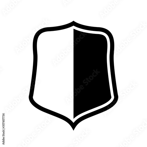 Obraz na płótnie Vector Shield icon. Heraldic shields, security black labels. Knight award, medieval royal vintage badges isolated vector. w salonie