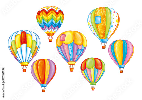 Hot-air ballon in flight
