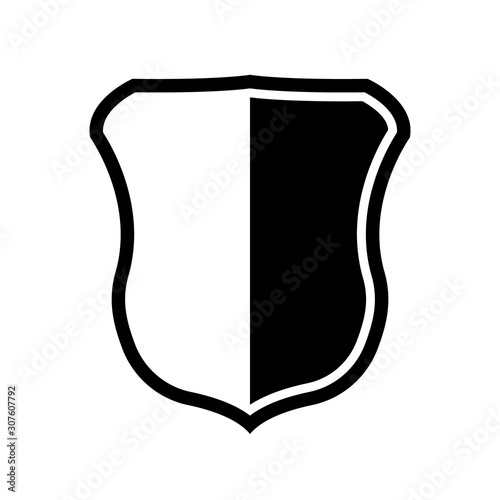 Obraz na płótnie Vector Shield icon. Heraldic shields, security black labels. Knight award, medieval royal vintage badges isolated vector. w salonie