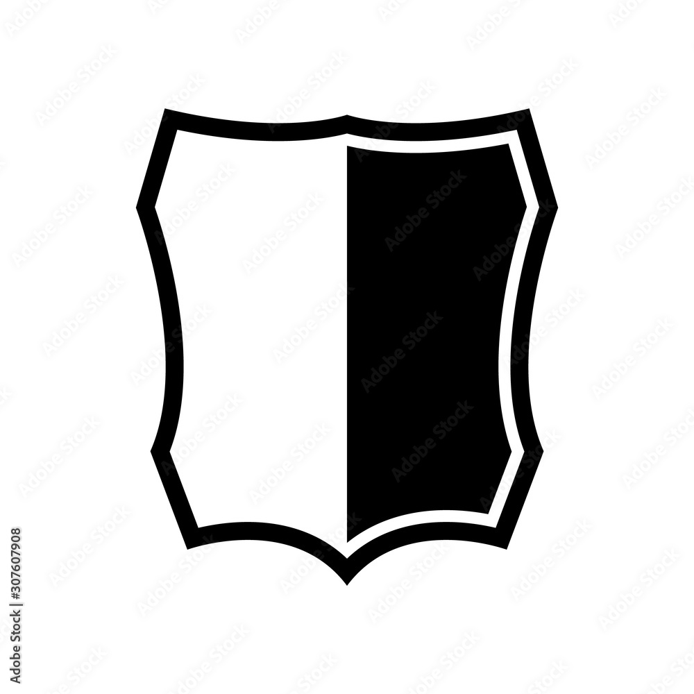 Vector Shield icon. Heraldic shields, security black labels. Knight award, medieval royal vintage badges isolated vector.