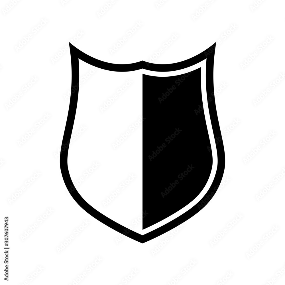 Vector Shield icon. Heraldic shields, security black labels. Knight award, medieval royal vintage badges isolated vector.