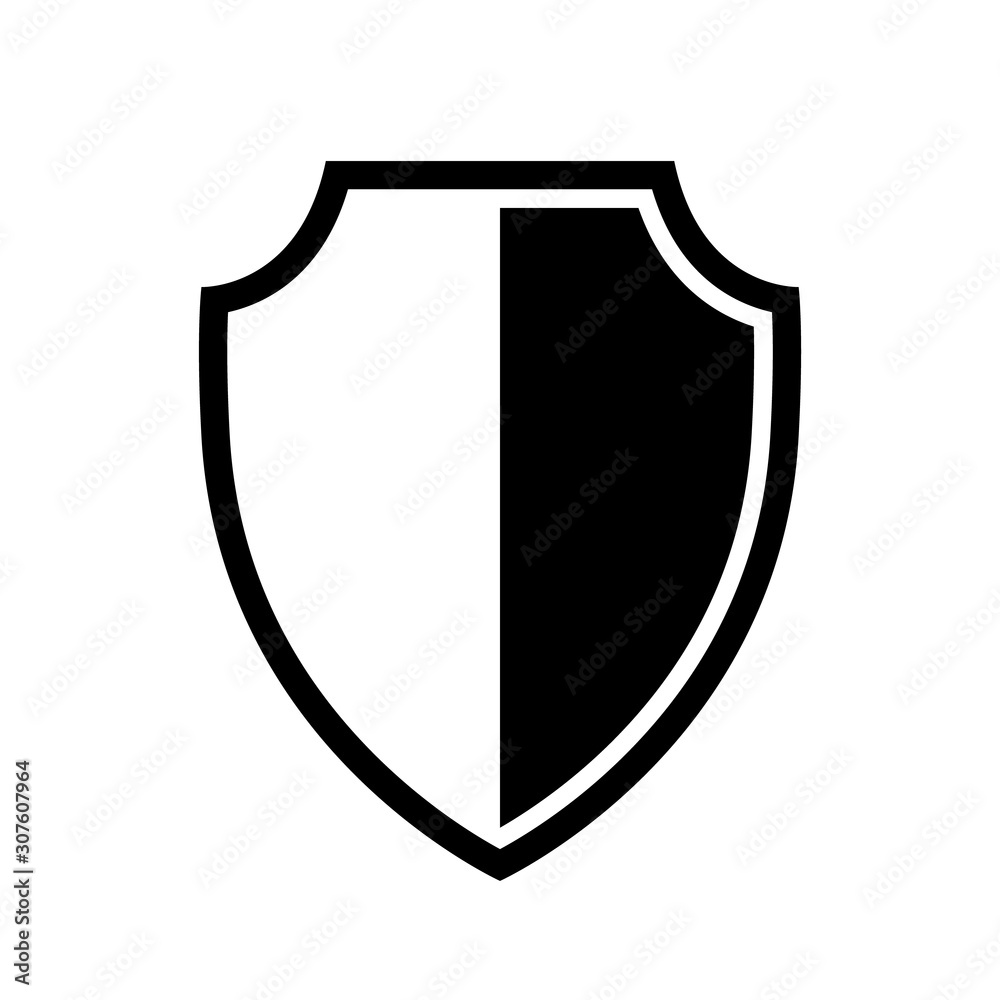 Vector Shield icon. Heraldic shields, security black labels. Knight award, medieval royal vintage badges isolated vector.