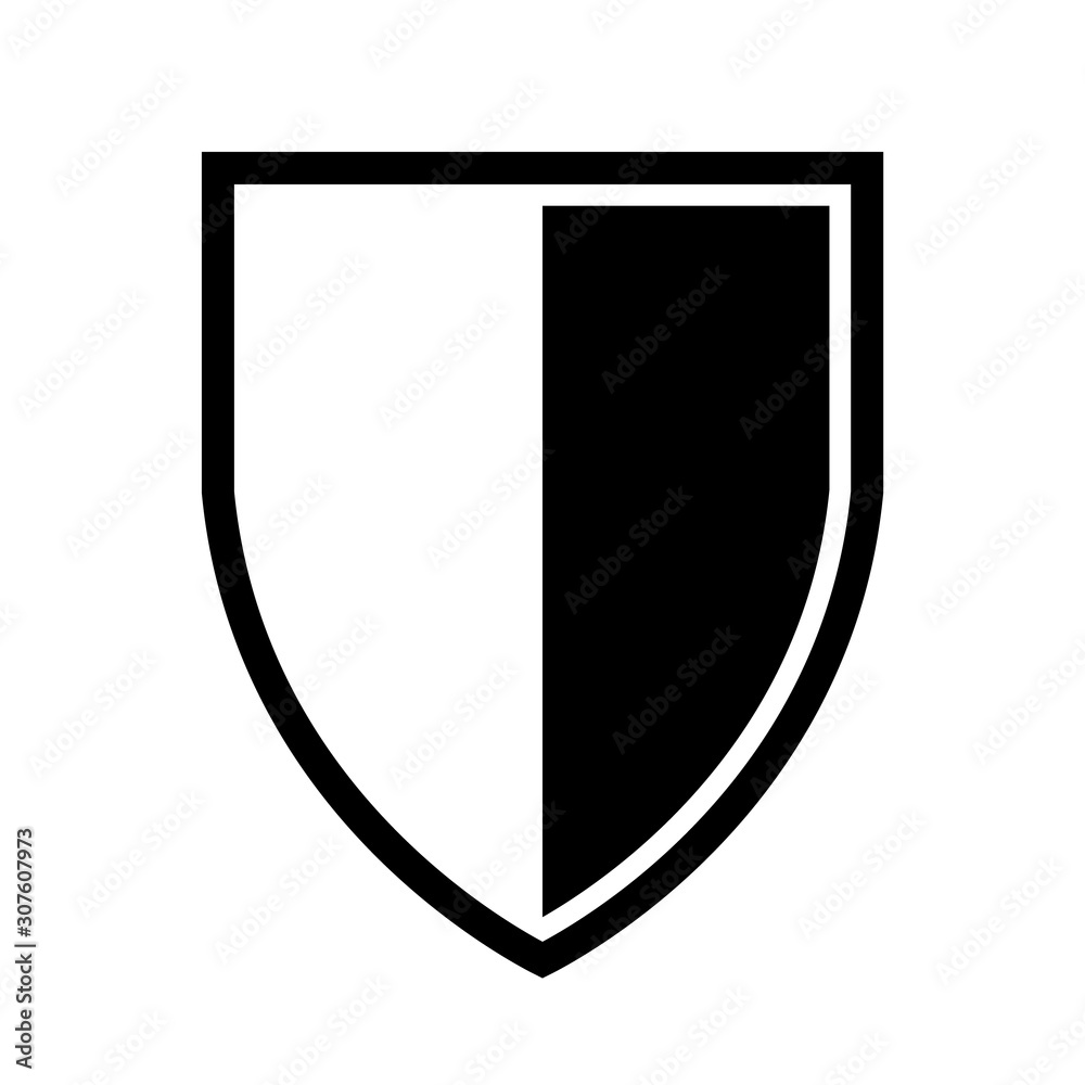 Vector Shield icon. Heraldic shields, security black labels. Knight award, medieval royal vintage badges isolated vector.