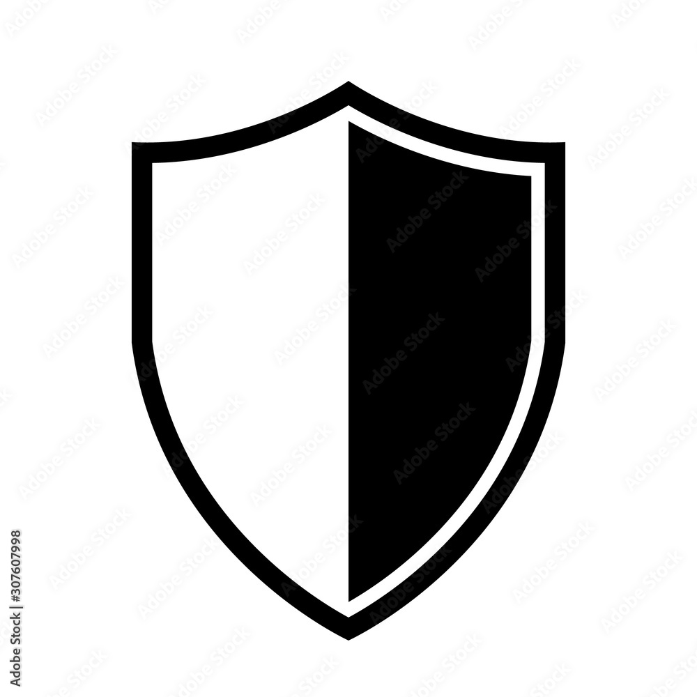 Vector Shield icon. Heraldic shields, security black labels. Knight award, medieval royal vintage badges isolated vector.
