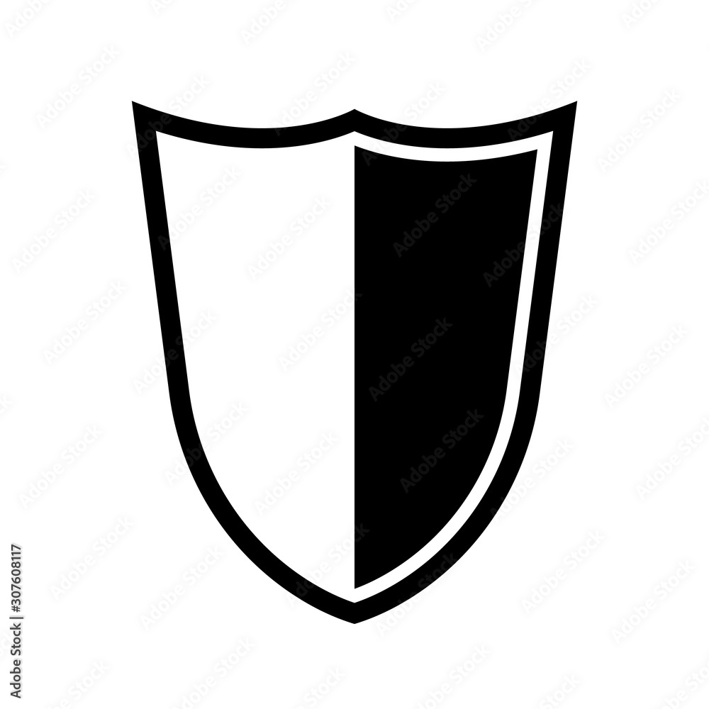 Vector Shield icon. Heraldic shields, security black labels. Knight award, medieval royal vintage badges isolated vector.