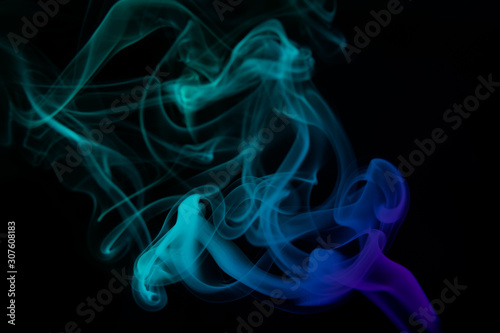 multicolored smoke photo against black background