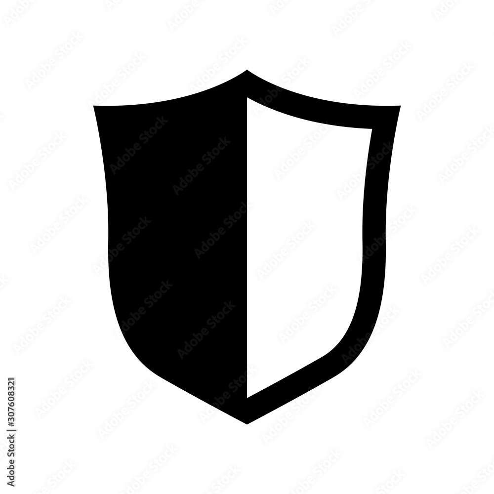 Vector Shield icon. Heraldic shields, security black labels. Knight award, medieval royal vintage badges isolated vector.