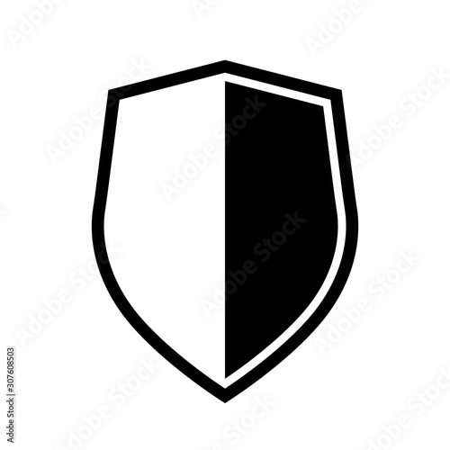Vector Shield icon. Heraldic shields, security black labels. Knight award, medieval royal vintage badges isolated vector.