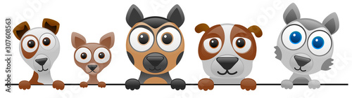 Canvas Print Vector illustration of cute cartoon dogs series 2