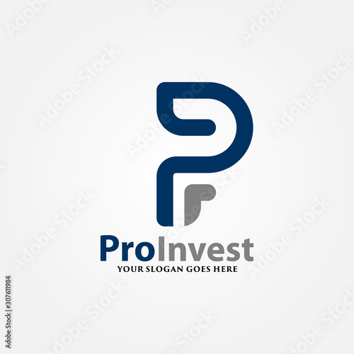 Letter P logo vector for Market / Finance, icon design template elements