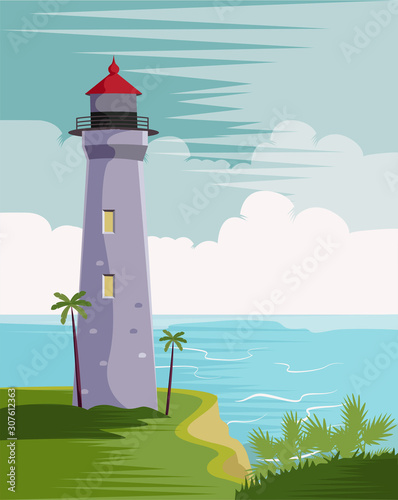 lighthouse, beautiful ocean or sea view