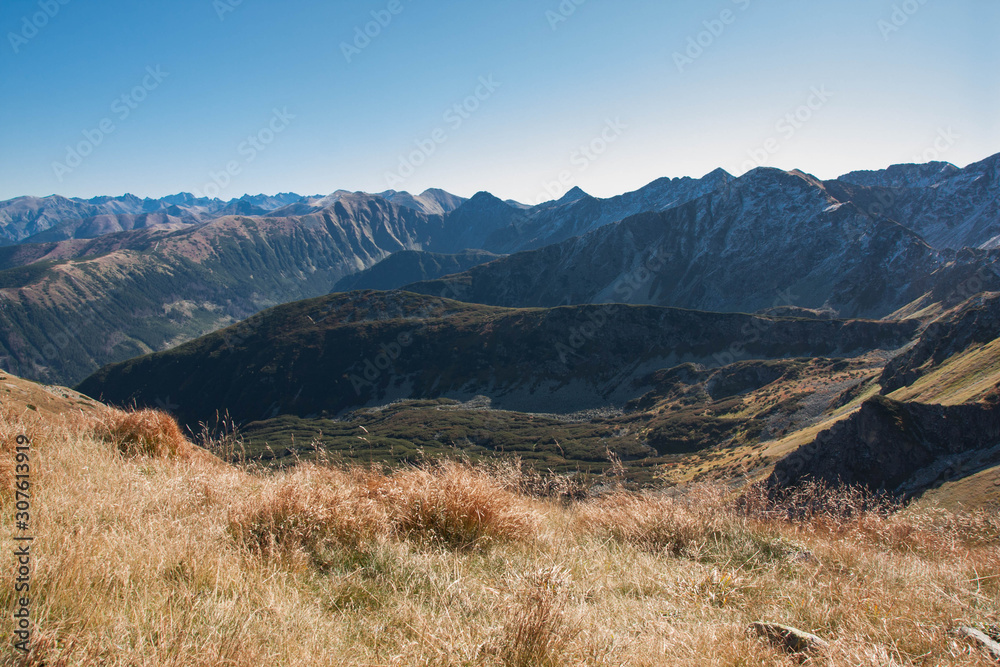 Panorama of West Tatra mountain national park in Slovakia