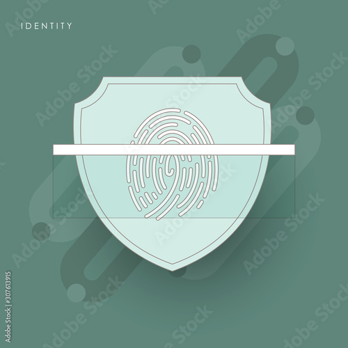 Finger Scan in Futuristic Style. Bio metric id with Futuristic HUD Interface.