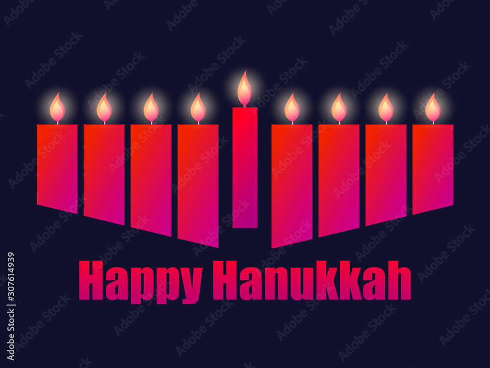 Happy hanukkah. Hanukkah candles. Greeting card with nine candles. Vector illustration Happy hanukkah. Hanukkah candles. Greeting card with nine candles. Vector illustration