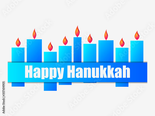 Happy hanukkah. Hanukkah candles. Greeting card with nine candles. Vector illustration