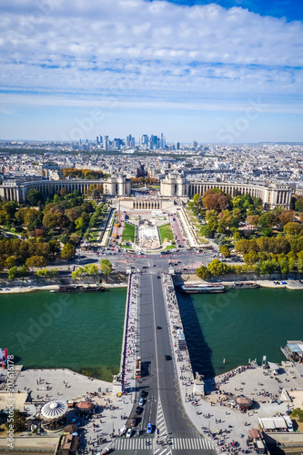 Aerial city view of Paris from Eiffel Tower, France © daboost