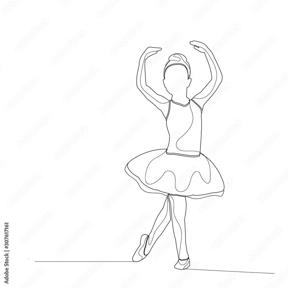 isolated, sketch with lines dancing girl, ballet isolated, sketch with lines dancing girl, ballet