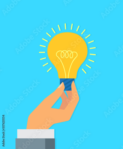 Hand holding Lightbulb vector illustration