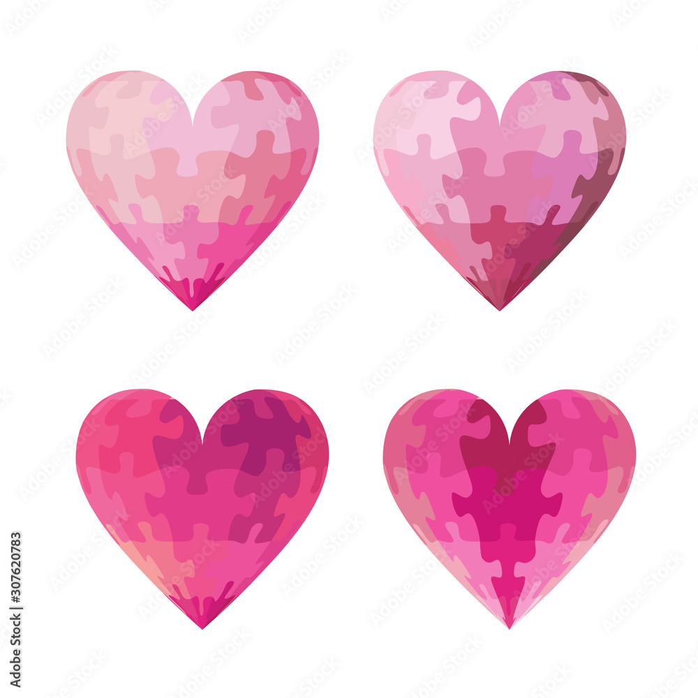 puzzle. pink heart