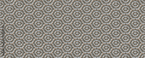 Seamless hexagon metal pattern background