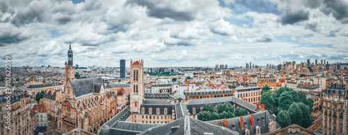 Canvas Print Beautiful panoramic view of Paris from the roof of the Pantheon