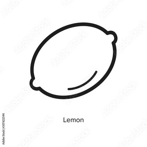 Lemon linear icon vector illustration on white background