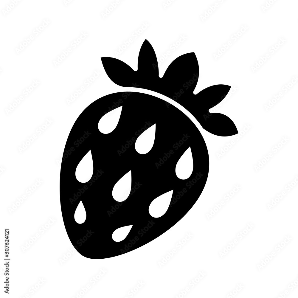 Strawberry Icon Vector Simple Design Strawberry Icon Vector Simple Design