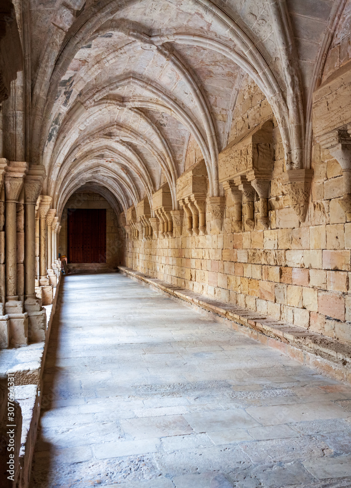 Interior of Poblet cloister, Spain