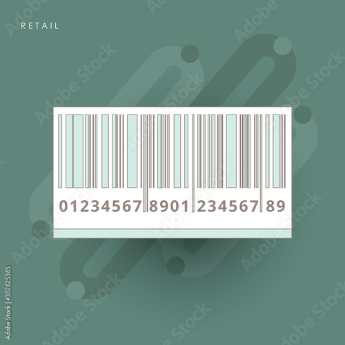 Bar code icon vector with numbers and pattern of parallel lines.vector design. 
