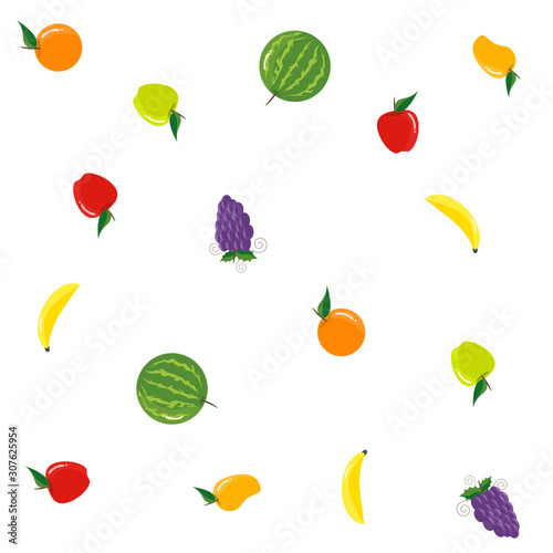 Fototapeta Naklejka Na Ścianę i Meble -  Fruits pattern for backgrounds