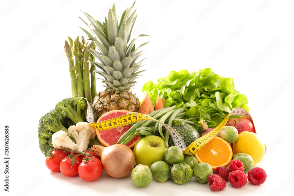 fruit and vegetable isolated on white background fruit and vegetable isolated on white background