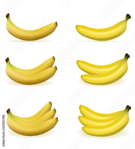 bananas realistic fresh and ripe stock vector illustration