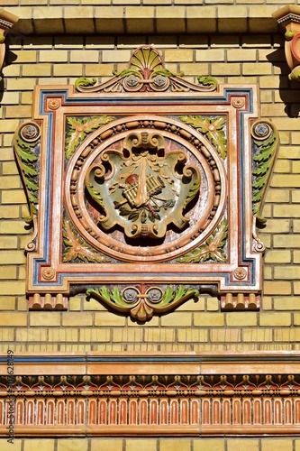 Obraz na płótnie Zsolnay Keramik Details am Olof Palme Haus in Budapest