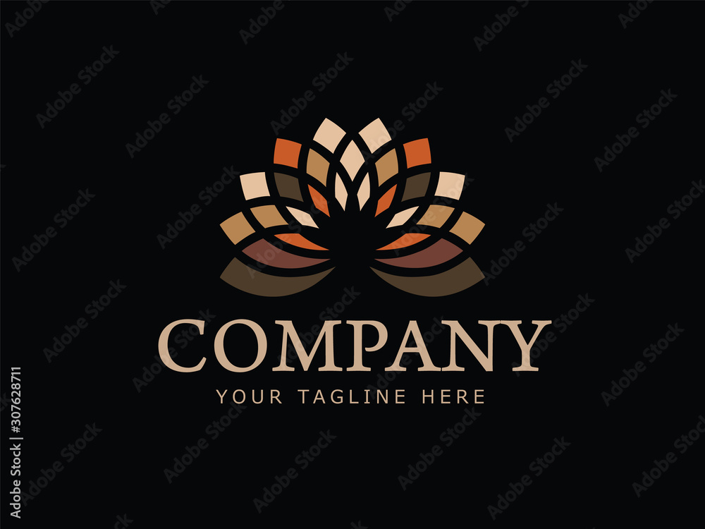 Luxury minimal Logo on black background. Luxury minimal Logo on black background.