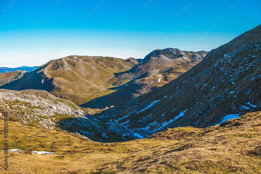 The Ganbo mountain in winter behind Txindoki. Gipuzkoa The Ganbo mountain in winter behind Txindoki. Gipuzkoa